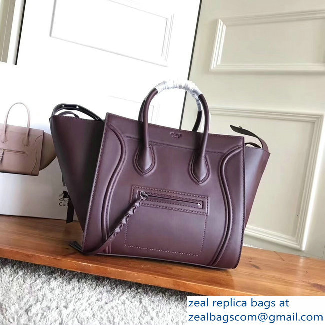 celine smooth calfskin phantom luggage burgundy - Click Image to Close