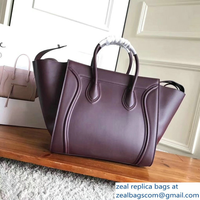 celine smooth calfskin phantom luggage burgundy - Click Image to Close