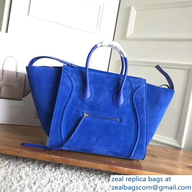 celine suede phantom luggage blue