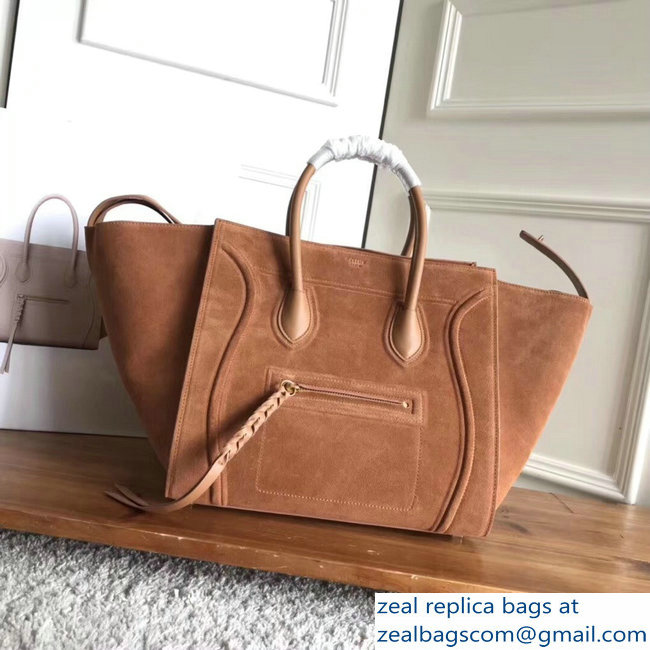 celine suede phantom luggage brown