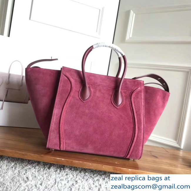 celine suede phantom luggage burgundy