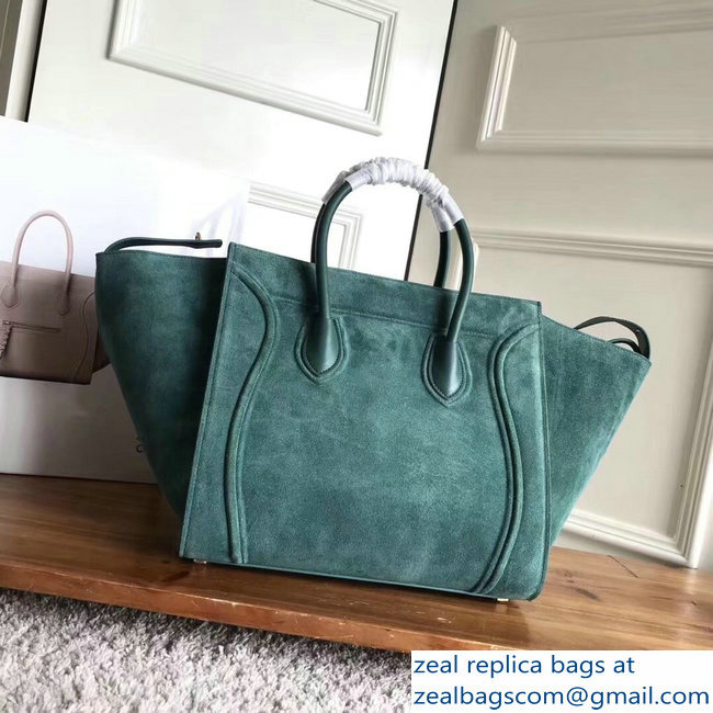 celine suede phantom luggage green