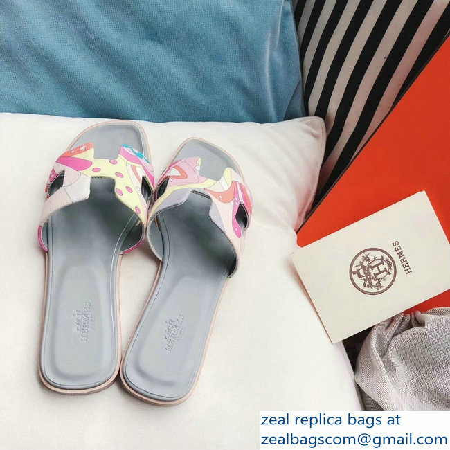 hermes flower printed oran slippers 01 2019 - Click Image to Close