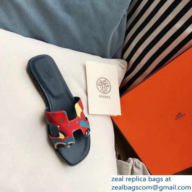 hermes flower printed oran slippers 03 2019 - Click Image to Close