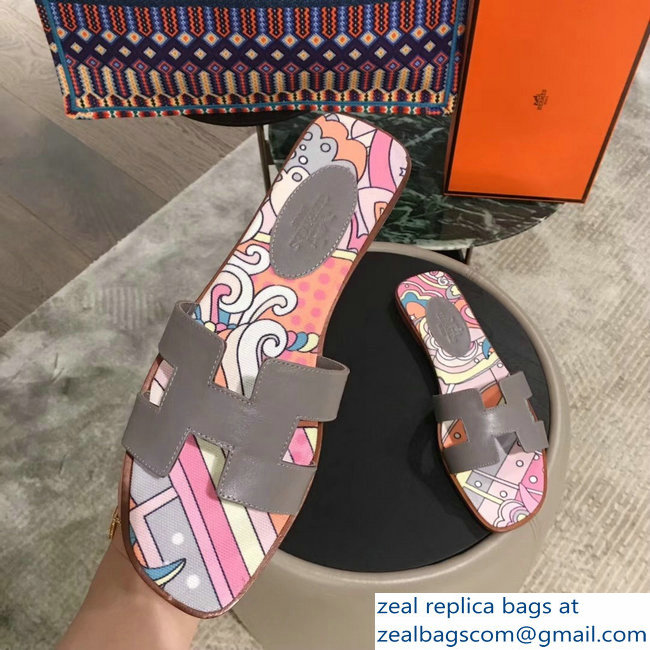 hermes flower printed oran slippers 04 2019 - Click Image to Close