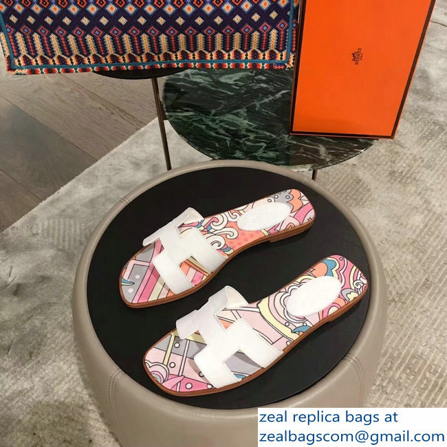 hermes flower printed oran slippers 05 2019 - Click Image to Close