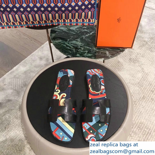 hermes flower printed oran slippers 06 2019 - Click Image to Close