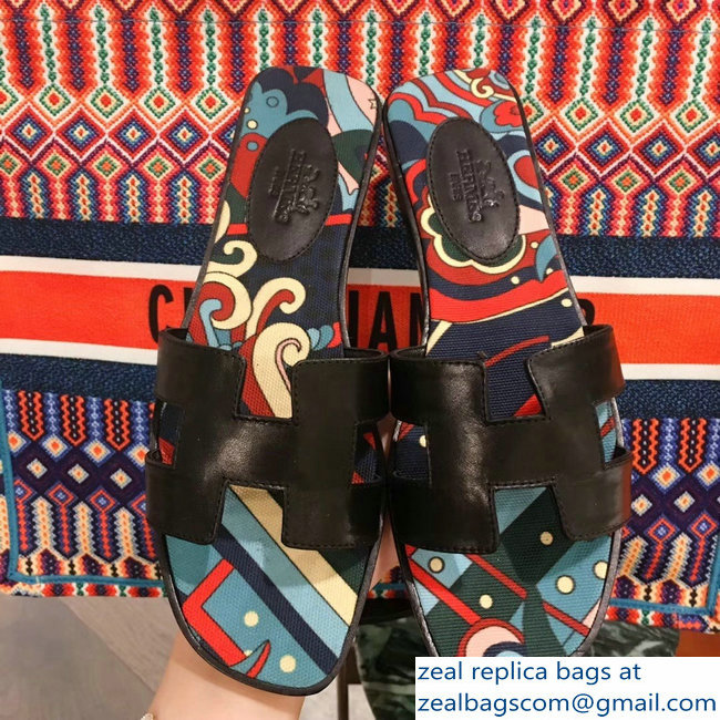 hermes flower printed oran slippers 06 2019 - Click Image to Close