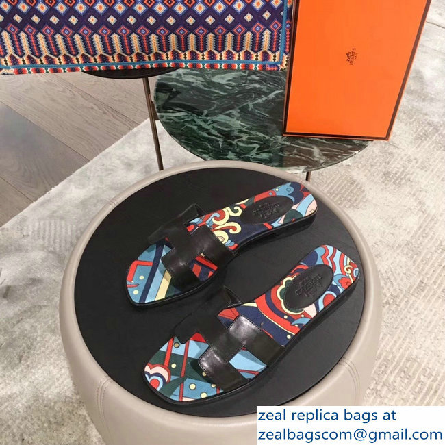 hermes flower printed oran slippers 06 2019