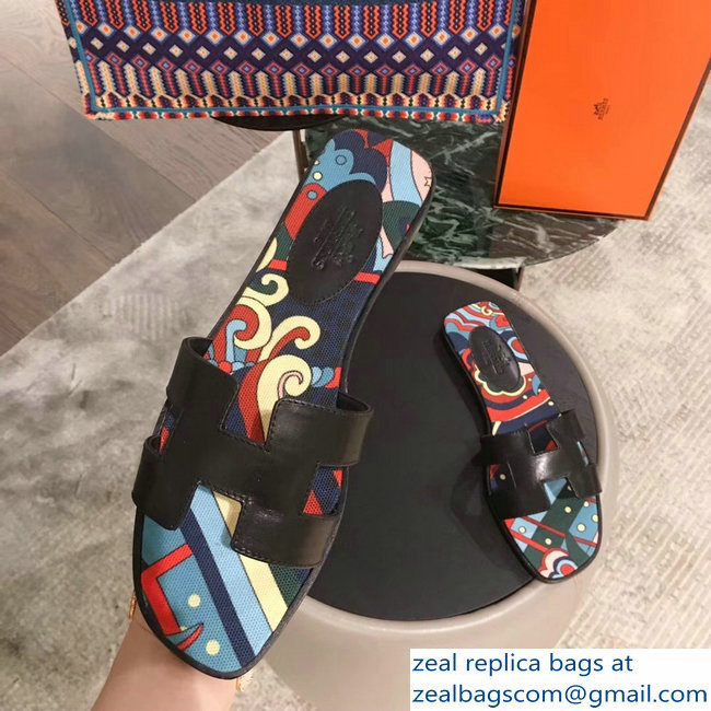 hermes flower printed oran slippers 06 2019 - Click Image to Close