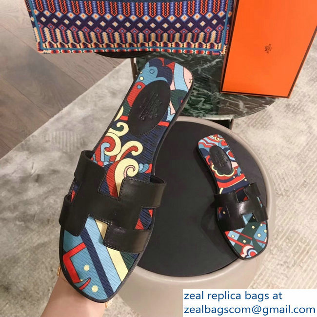 hermes flower printed oran slippers 06 2019