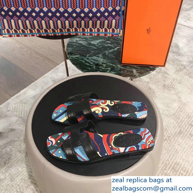 hermes flower printed oran slippers 06 2019 - Click Image to Close