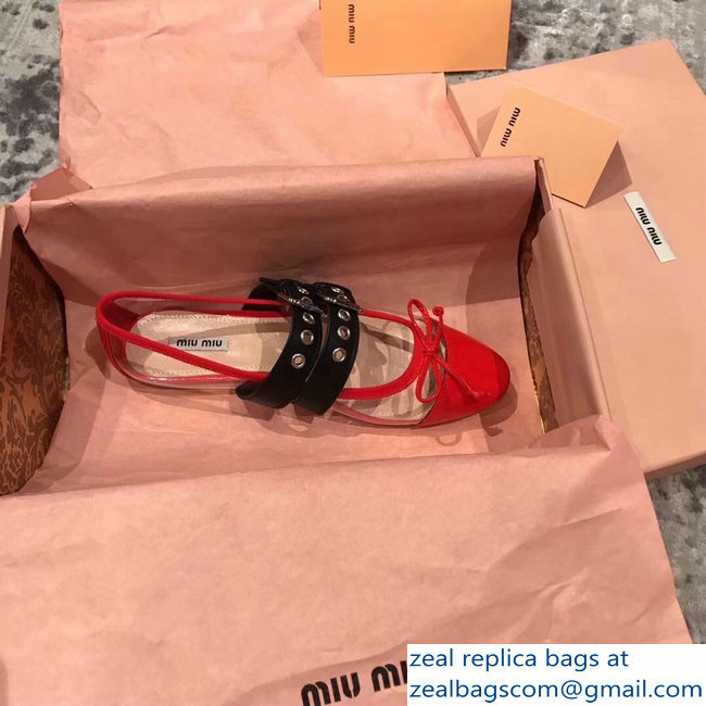 miu miu pvc Ballerinas flats in patent leather red - Click Image to Close