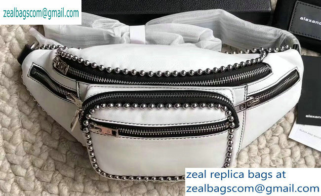 Alexander Wang Attica Fanny Pack Medium Bag Ballchain White 2019