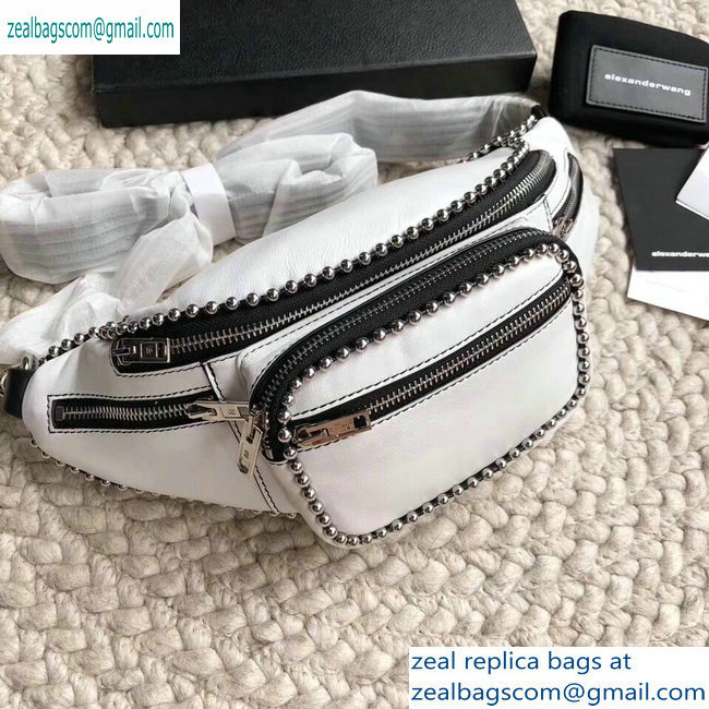 Alexander Wang Attica Fanny Pack Medium Bag Ballchain White 2019 - Click Image to Close