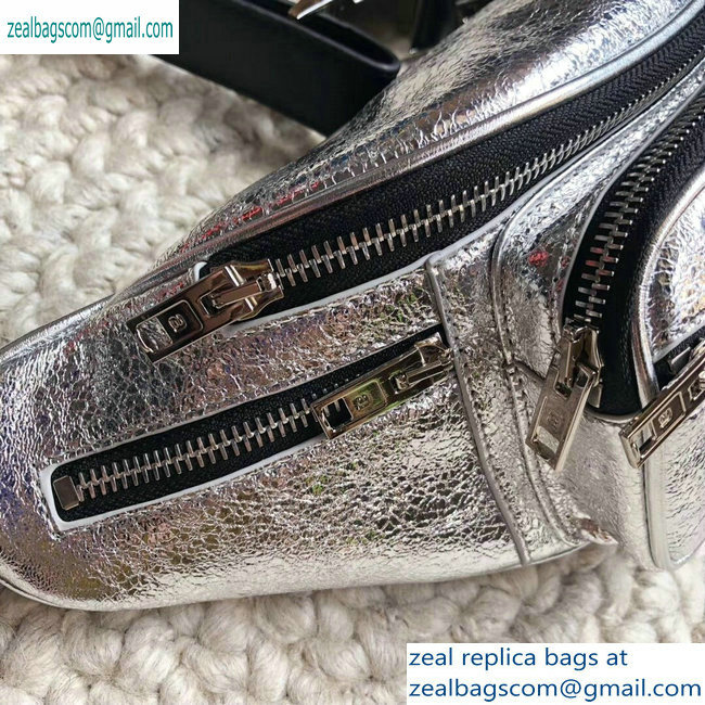 Alexander Wang Attica Fanny Pack Medium Bag Crinkled Silver 2019 - Click Image to Close