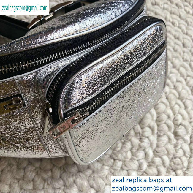 Alexander Wang Attica Fanny Pack Medium Bag Crinkled Silver 2019