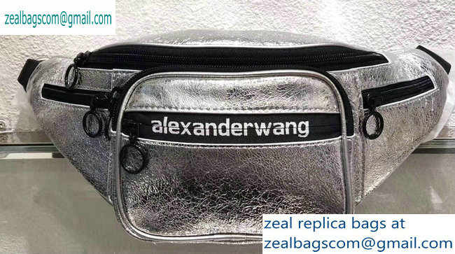 Alexander Wang Attica Fanny Pack Medium Bag Logo Silver 2019