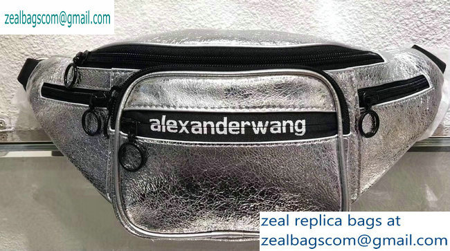 Alexander Wang Attica Fanny Pack Medium Bag Logo Silver 2019 - Click Image to Close