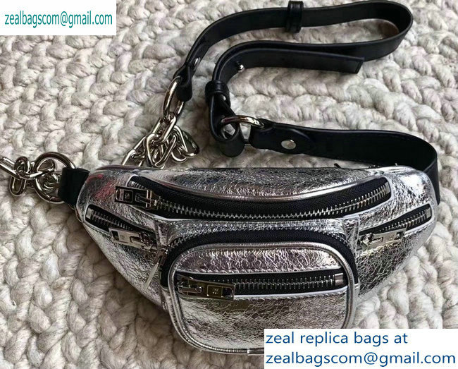 Alexander Wang Attica Fanny Pack Mini Bag Crinkled Silver 2019