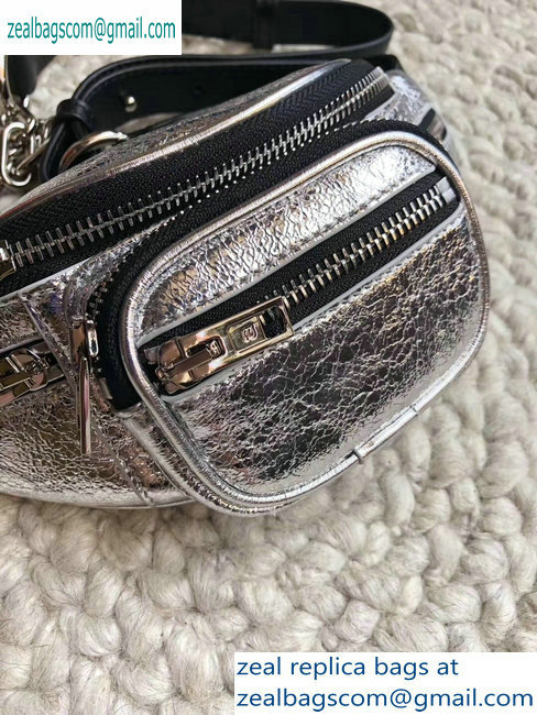 Alexander Wang Attica Fanny Pack Mini Bag Crinkled Silver 2019 - Click Image to Close