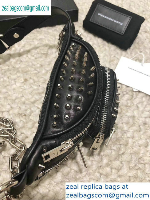 Alexander Wang Attica Fanny Pack Mini Bag Studs Black 2019 - Click Image to Close