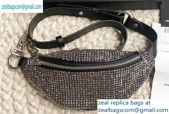 Alexander Wang Attica Fanny Pack Mini Bag with Crystal Rhinestone Chain 2019