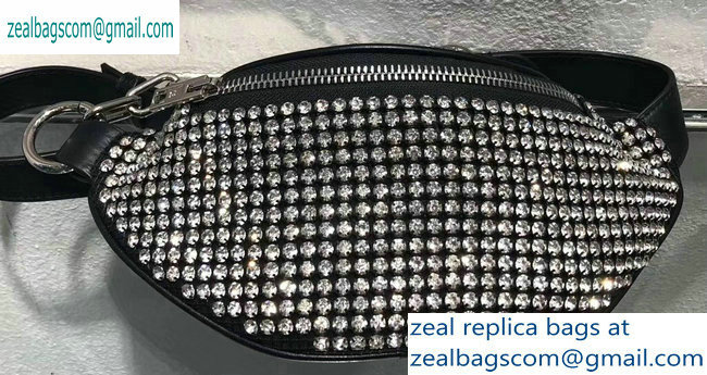 Alexander Wang Attica Fanny Pack Mini Bag with Crystal Rhinestone Chain Mesh 2019 - Click Image to Close