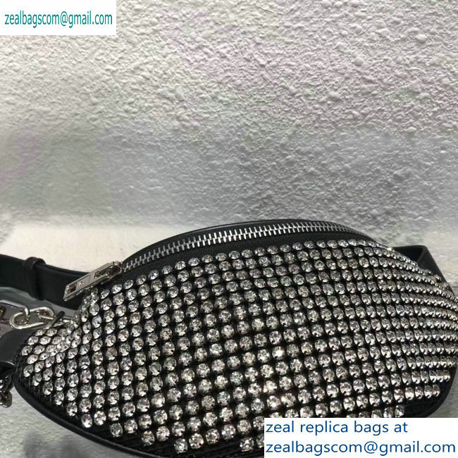 Alexander Wang Attica Fanny Pack Mini Bag with Crystal Rhinestone Chain Mesh 2019