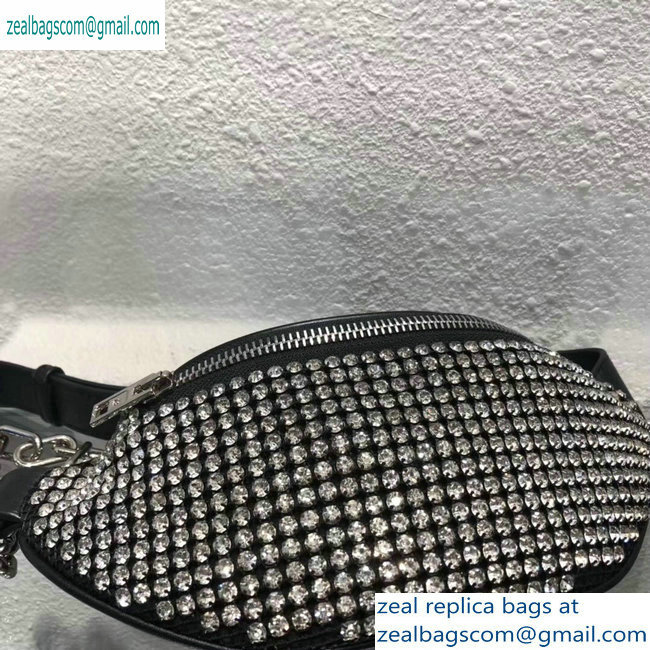 Alexander Wang Attica Fanny Pack Mini Bag with Crystal Rhinestone Chain Mesh 2019 - Click Image to Close