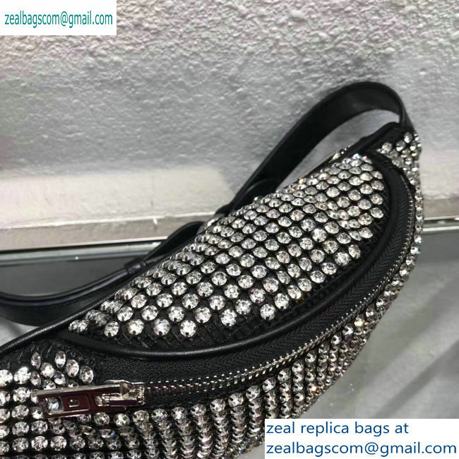 Alexander Wang Attica Fanny Pack Mini Bag with Crystal Rhinestone Chain Mesh 2019