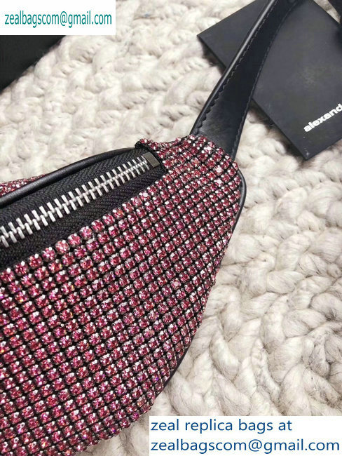 Alexander Wang Attica Fanny Pack Mini Bag with Pink Crystal Rhinestone Chain 2019 - Click Image to Close