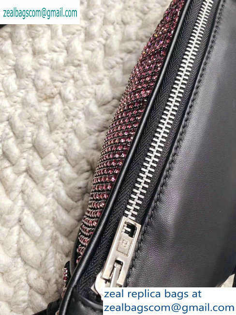 Alexander Wang Attica Fanny Pack Mini Bag with Pink Crystal Rhinestone Chain 2019 - Click Image to Close