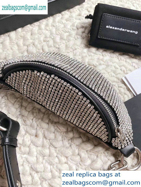 Alexander Wang Attica Fanny Pack Mini Bag with Silver Crystal Rhinestone Chain 2019 - Click Image to Close