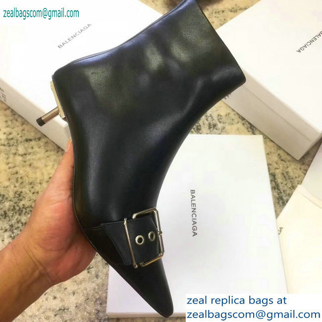 Balenciaga Heel 4.5cm Belt Zipped Booties Black 2019