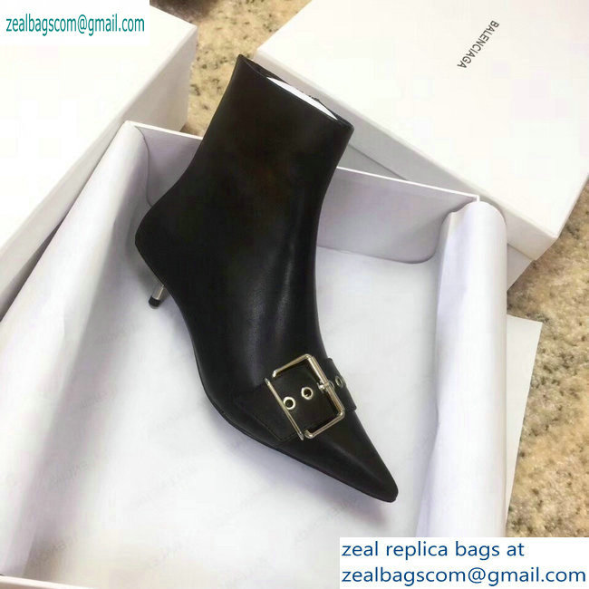 Balenciaga Heel 4.5cm Belt Zipped Booties Black 2019