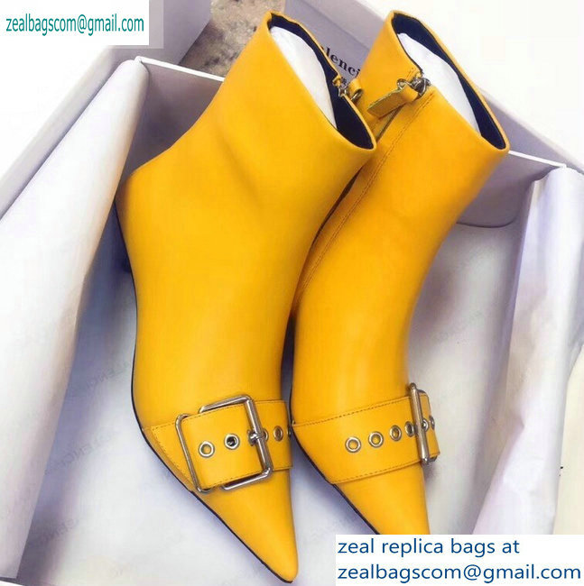 Balenciaga Heel 4.5cm Belt Zipped Booties Yellow 2019