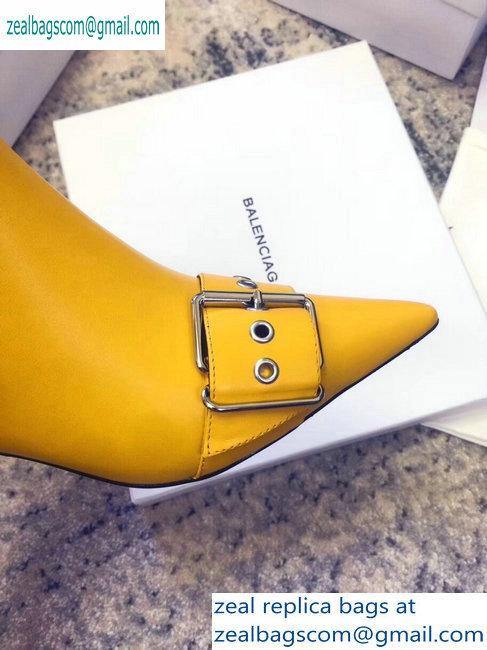 Balenciaga Heel 4.5cm Belt Zipped Booties Yellow 2019 - Click Image to Close