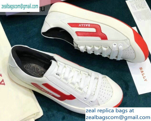 Bally New Competition Low-top Sneakers White/Red - Click Image to Close