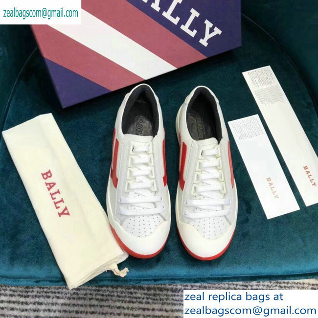 Bally New Competition Low-top Sneakers White/Red - Click Image to Close