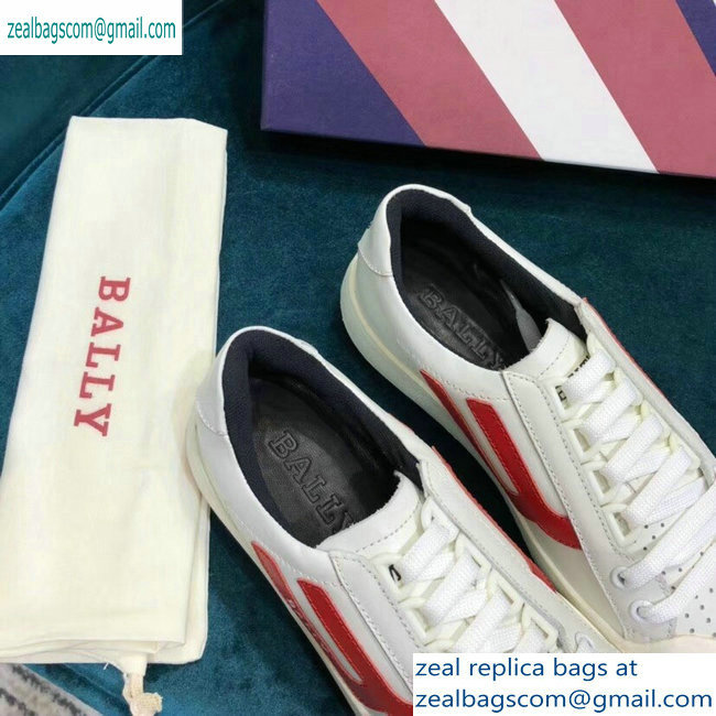 Bally New Competition Low-top Sneakers White/Red - Click Image to Close