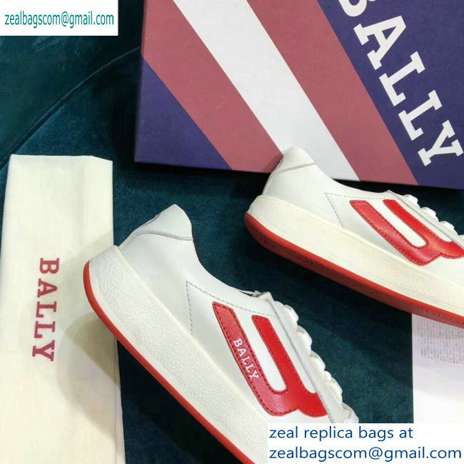 Bally New Competition Low-top Sneakers White/Red - Click Image to Close