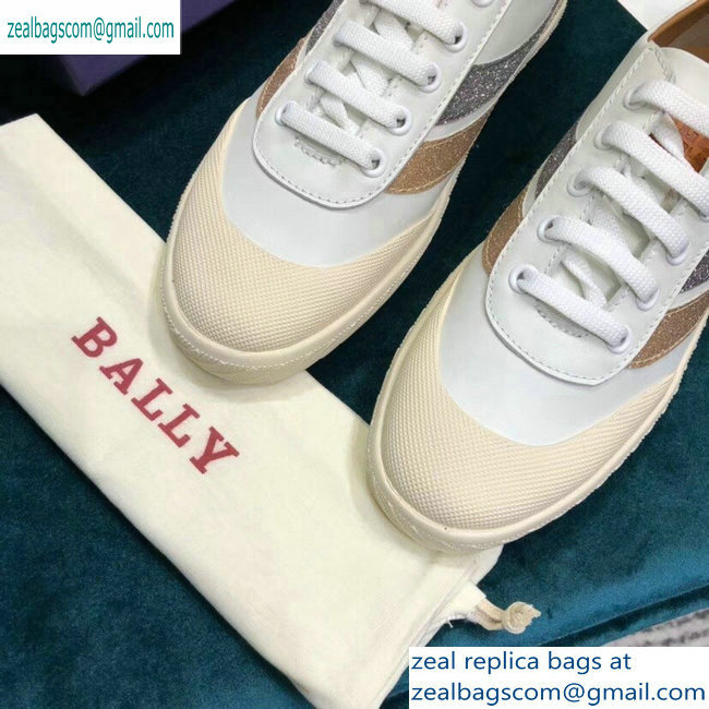 Bally Super Smash Low-top Sneakers White/Gold/Silver - Click Image to Close