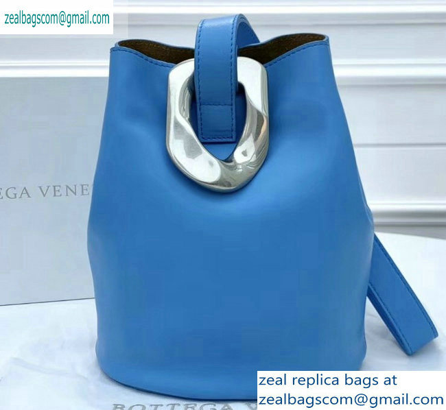 Bottega Veneta Drop Petite Bucket Bag Blue 2019 - Click Image to Close