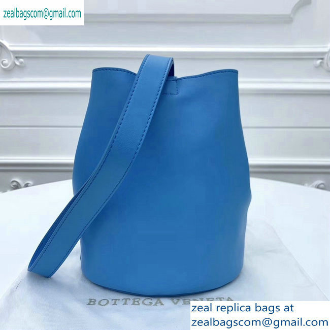 Bottega Veneta Drop Petite Bucket Bag Blue 2019