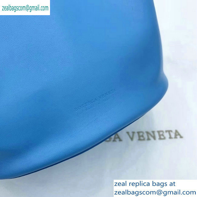 Bottega Veneta Drop Petite Bucket Bag Blue 2019