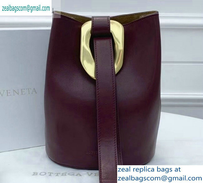 Bottega Veneta Drop Petite Bucket Bag Burgundy 2019 - Click Image to Close