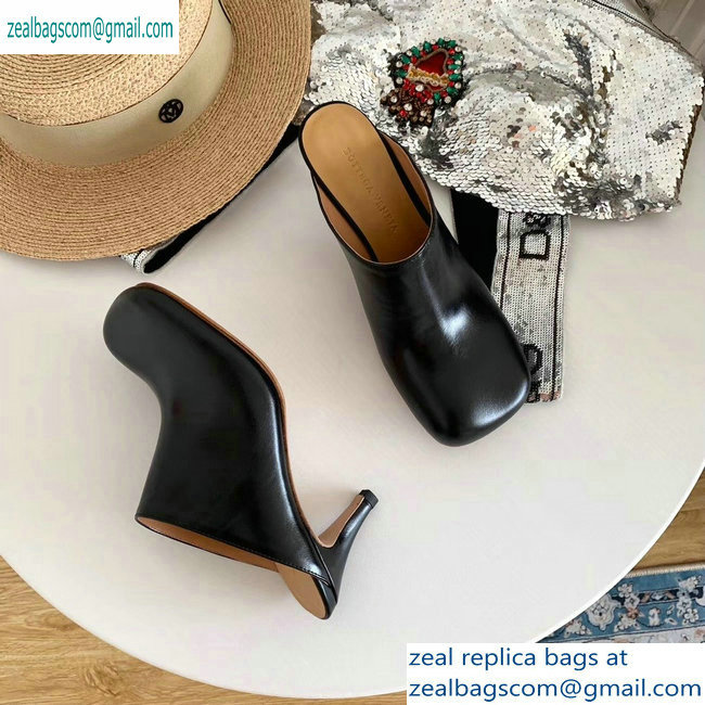 Bottega Veneta Heel 8.5cm Square Toe Bloc Mules Black 2019