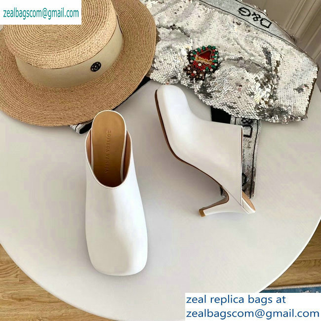 Bottega Veneta Heel 8.5cm Square Toe Bloc Mules White 2019 - Click Image to Close