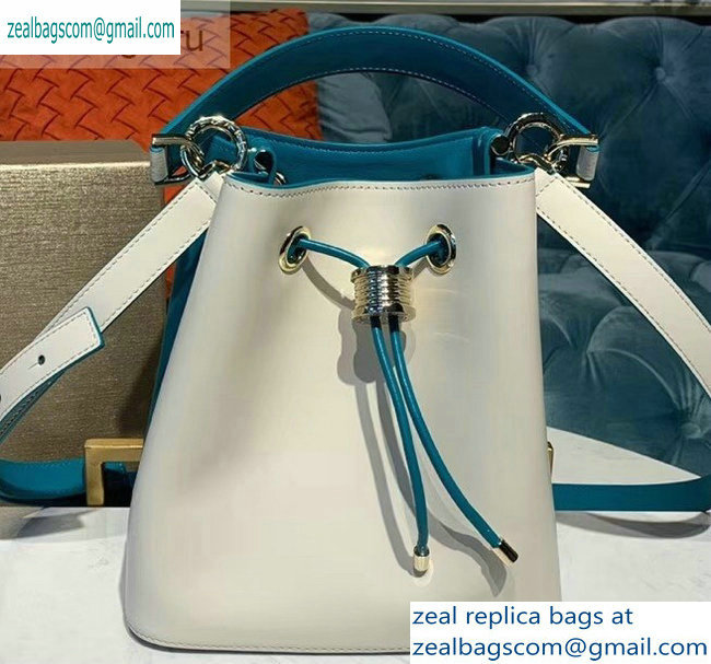 Bvlgari B.zero1 Bucket Bag White/Turquoise 2019